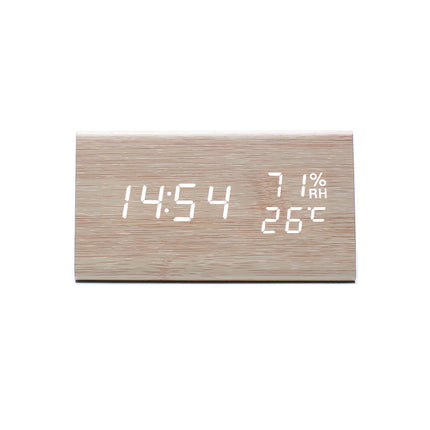 Multifunctional Digital Wooden Alarm Clock with Temperature