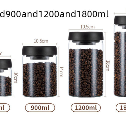Glass Storage Jar for Coffee and Nuts Vacuum Sealed