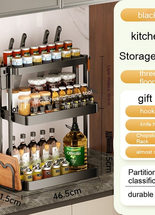 Multi-Layer Kitchen Storage Rack for Spices & Cooking Supplies