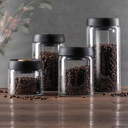 Vacuum Sealed Jug Set Black Coffee Beans Glass