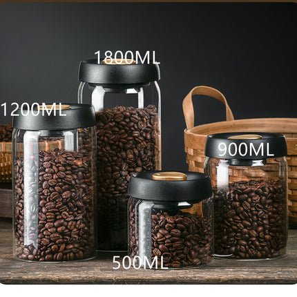 Glass Storage Jar for Coffee and Nuts Vacuum Sealed