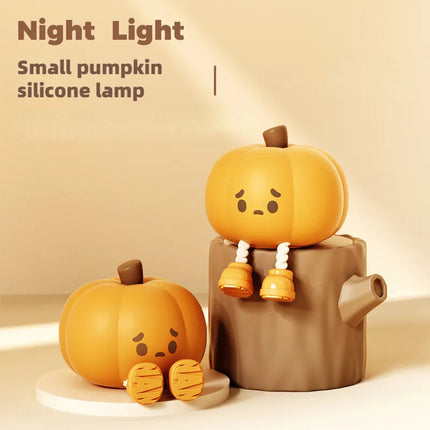 Cute Pumpkin Silicone Night Light – Touch Dimmable