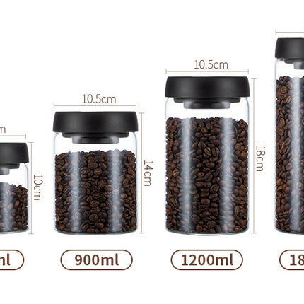 Glass Storage Jar for Coffee and Nuts Vacuum Sealed