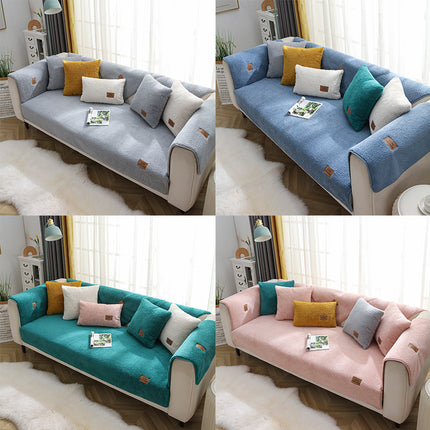 Modern Solid Color Winter Lamb Wool Sofa Towel