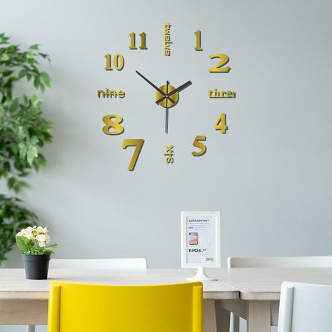 3D Wall Decal Decorative Clock -  acrylic material