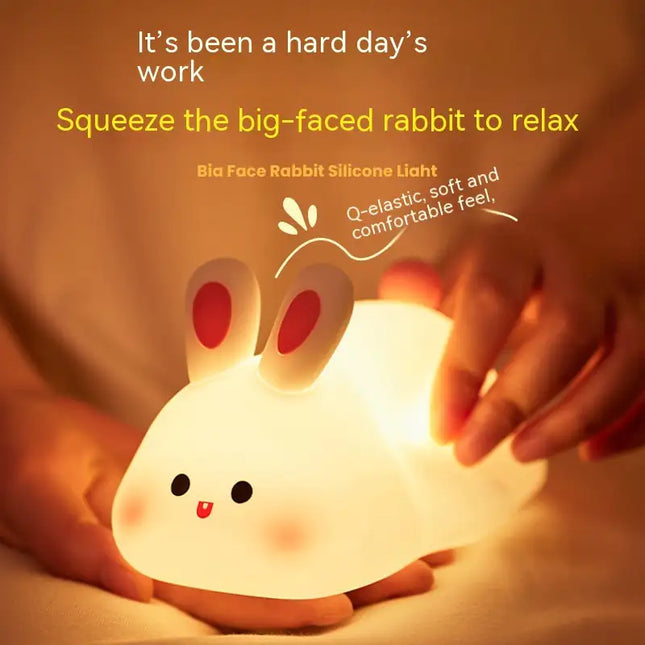 DreamAura™ Bunny Night Light Touch — Soft Glow Bedside Light