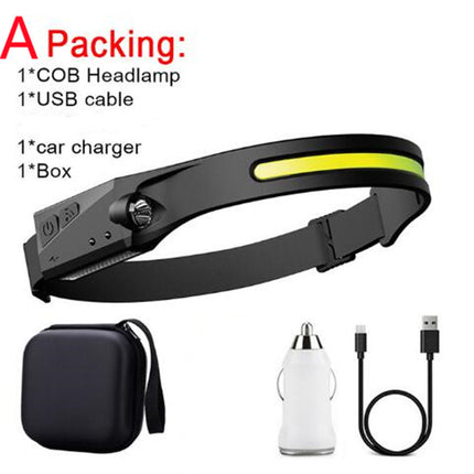 USB Rechargeable Waterproof COB LED Camping Headlamp