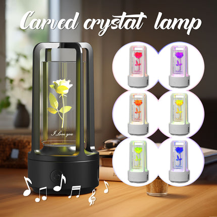 2-in-1 Acrylic Crystal Lamp with Bluetooth Speaker