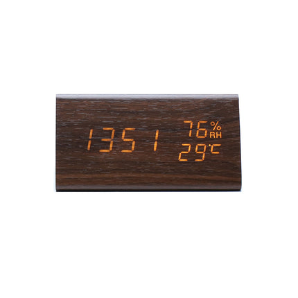 Multifunctional Digital Wooden Alarm Clock with Temperature