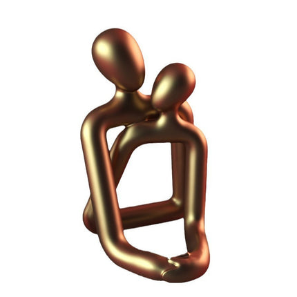 Heartwarming Loving Couple Resin Statue - Modern Home Decor Accent