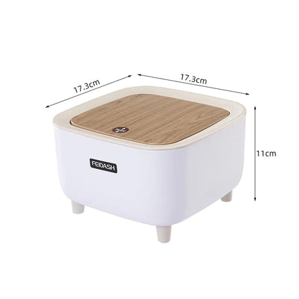 Creative Nordic Style Wooden Pattern Trash Can with Lid
