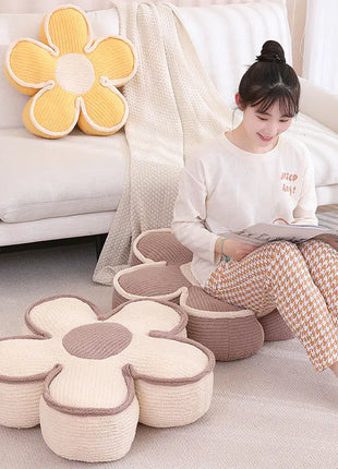 Thick Flower Tatami Futon Cushion, Comfort with Playful Style