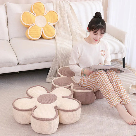 Thick Flower Tatami Futon Cushion, Comfort with Playful Style