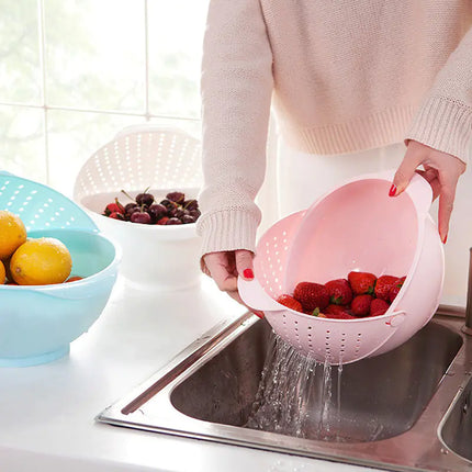Draining Basket and Vegetable Washing Bowl Set