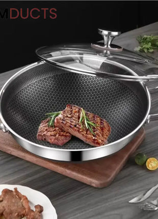 Non-Stick Stainless Steel Honeycomb Frying Pan