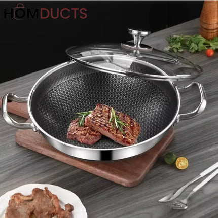 Stainless Steel Honeycomb Non-Stick Frying Pan