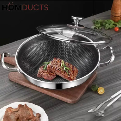 Non-Stick Stainless Steel Honeycomb Frying Pan