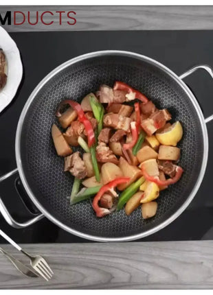 Non-Stick Stainless Steel Honeycomb Frying Pan